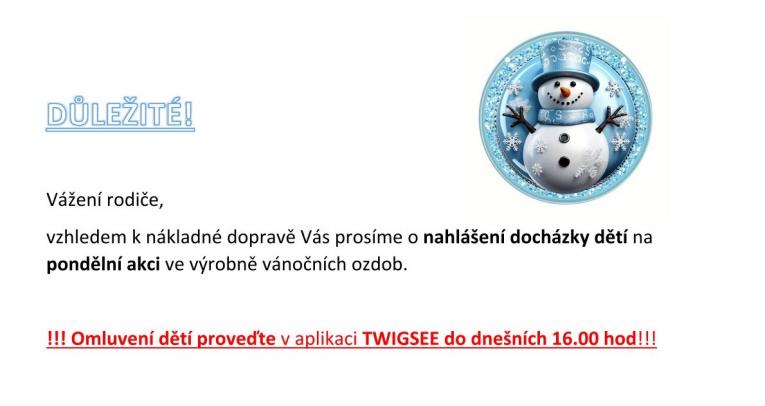 Prosba o nahlášení docházky